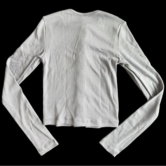 Outdoor Voices Cozy Ribbed Cropped Long Sleeve Cardigan Size XS in Earl Grey NWT - Picture 3 of 8